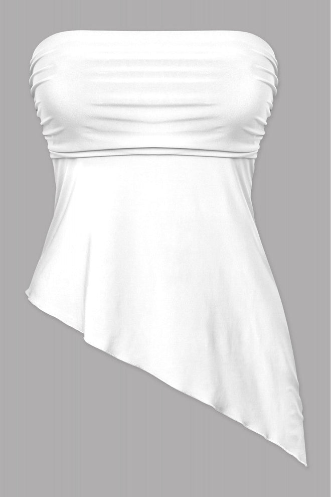 Toxic Strapless Crop Top Off White - Style Delivers