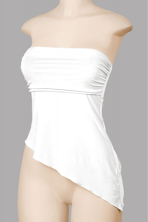 Toxic Strapless Crop Top Off White - Style Delivers