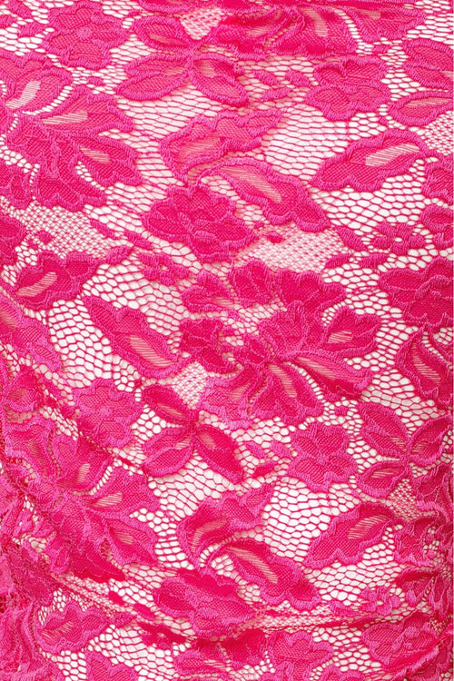 Love Lace 3 Piece Lace Bolero Skirt Set Fuchsia - Style Delivers