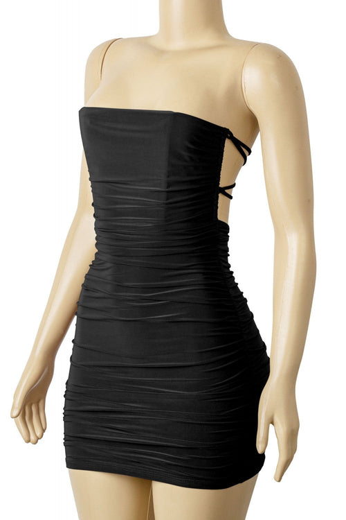 Kinzie Strapless Mini Dress Black - Style Delivers