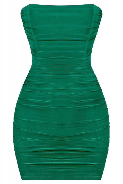 Sadara Strapless Mini Dress Hunter Green - Style Delivers