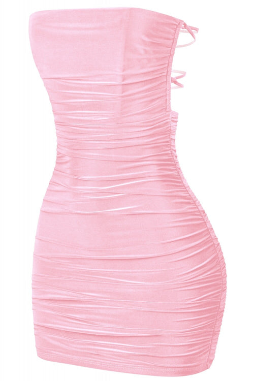 Kinzie Strapless Mini Dress Light Pink - Style Delivers
