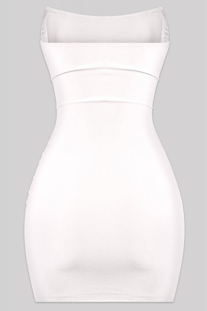 Miranda Strapless Mini Dress White - Style Delivers