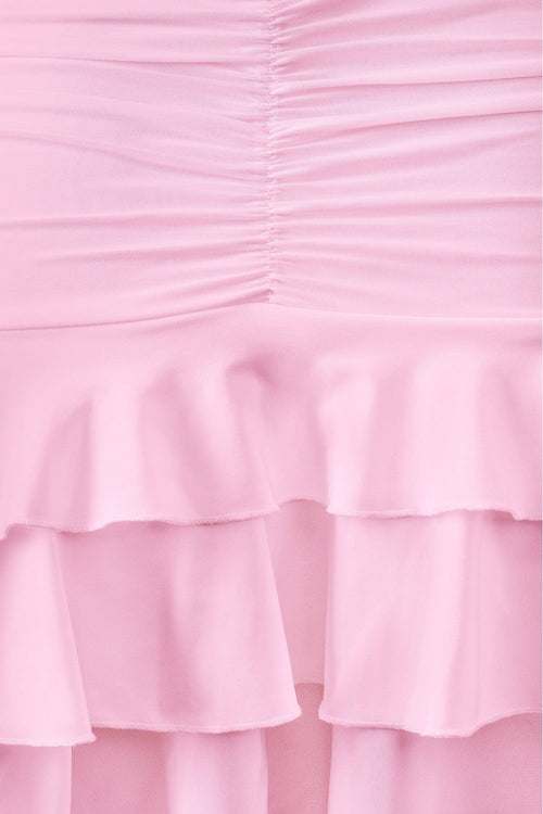 Flutter Ruffle Mini Skirt Pink - Style Delivers