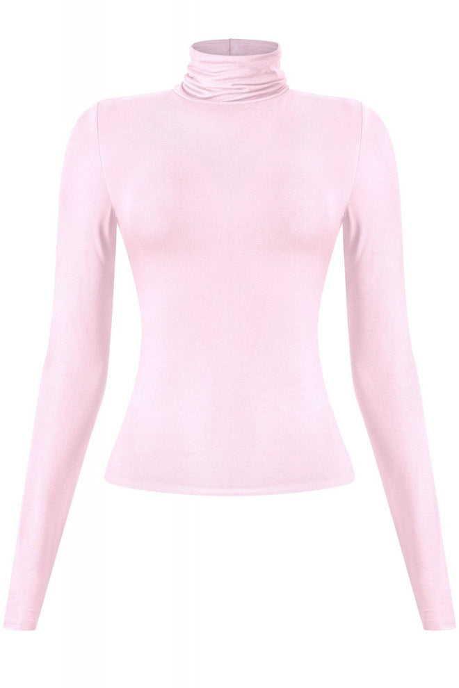Toasty Turtleneck Basic Top Pink - Style Delivers