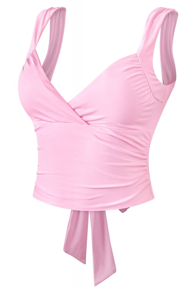 Janelle Sleeveless Open Back Crop Top Pink - Style Delivers