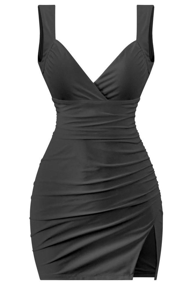 Azara Sleeveless Open Back Slip Mini Dress Black - Style Delivers