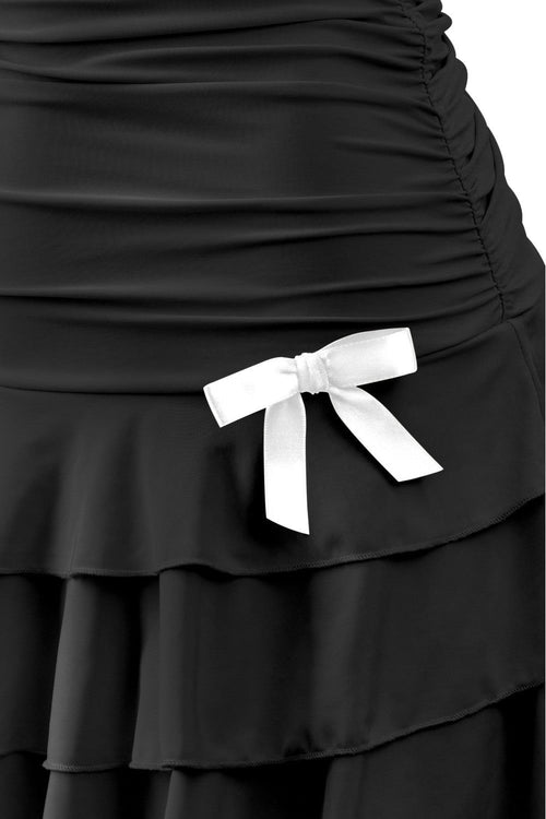 Coquette Strapless Ruffle Hem Mni Dress Black - Style Delivers