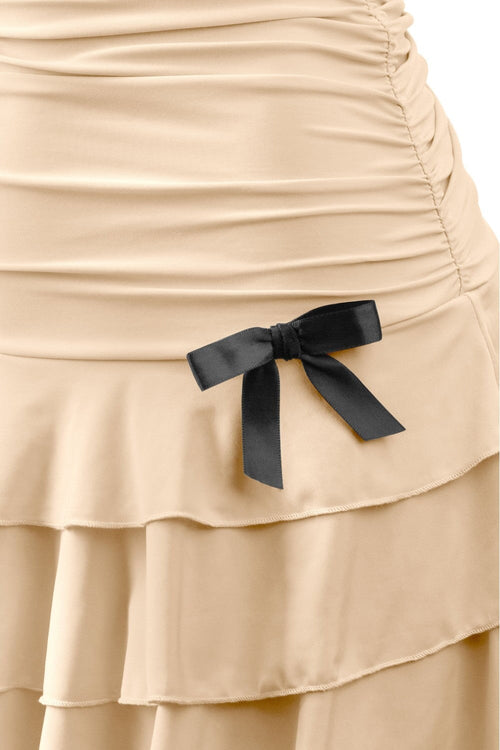 Coquette Strapless Ruffle Hem Mini Dress Nude - Style Delivers