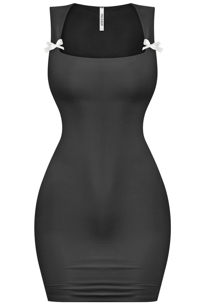 Ivonna Bow Tie Mini Dress Black Dresses Tresser 