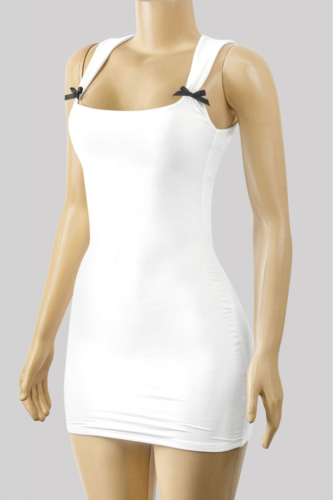 Ivonnna Bow Tie Mini Dress Off White