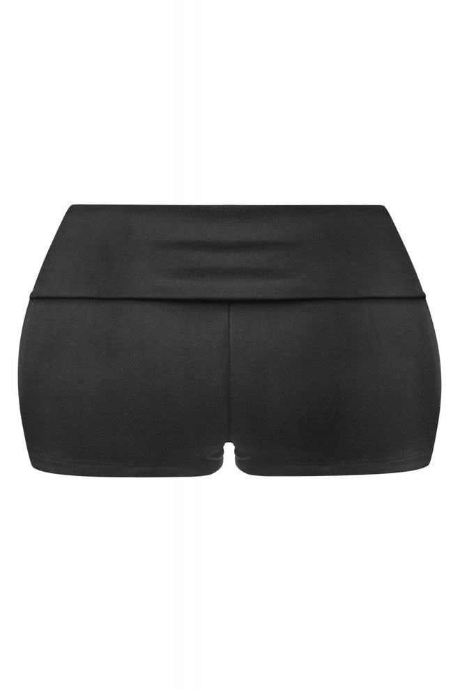 Savina Low Rise Fold Over Shorts Black