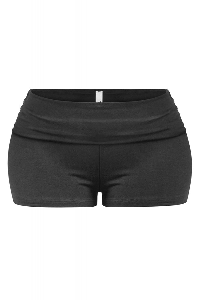 Savina Low Rise Fold Over Shorts Black Bottoms Tresser 