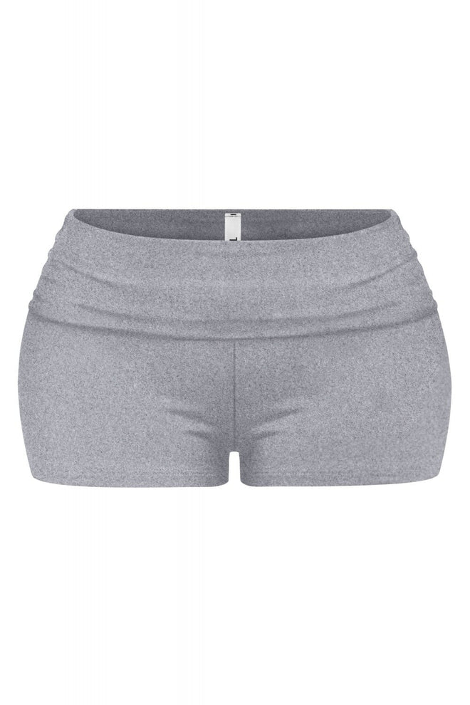 Savina Low Rise Fold Over Shorts Heather Grey - Style Delivers