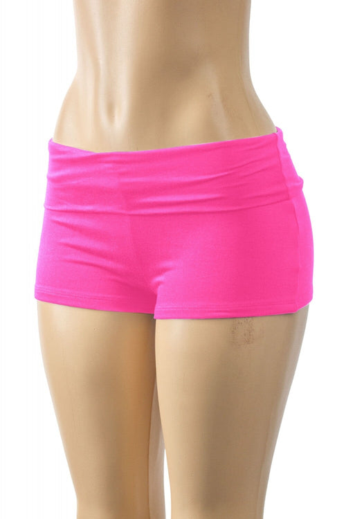 savina Low Rise Fold Over Shorts Hot Pink - Style Delivers