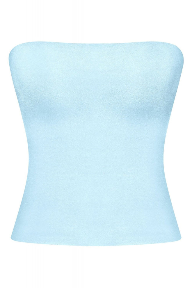 Savina Strapless Tube Top Light Blue - Style Delivers
