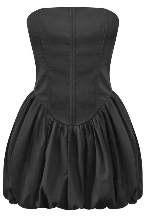 Bubble Gum Strapless Mini Dress Black - Style Delivers