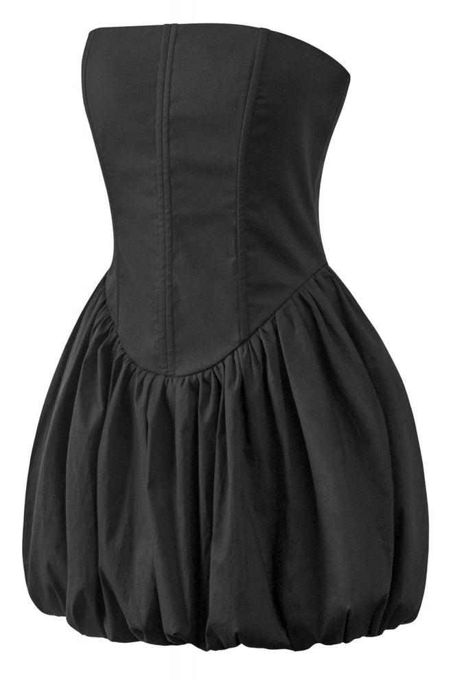 Bubble Gum Strapless Mini Dress Black - Style Delivers