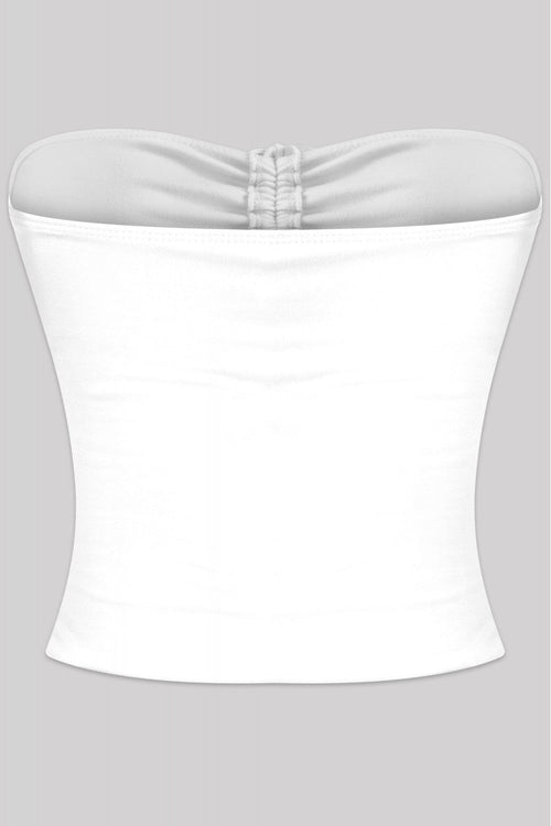 Catalana Strapless Tube Top  White - Style Delivers