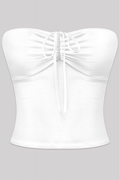 Catalana Strapless Tube Top  White - Style Delivers