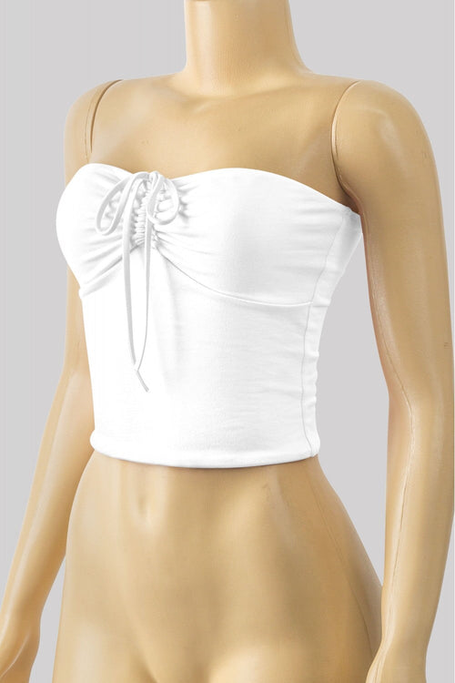 Catalana Strapless Tube Top  White - Style Delivers