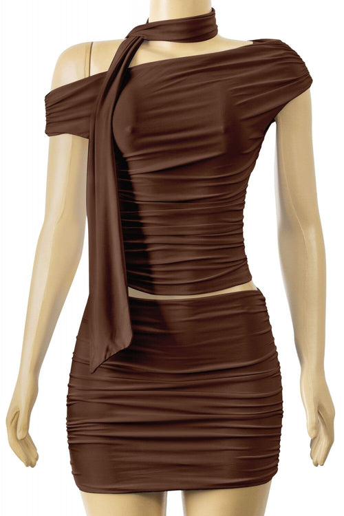 Princessa Two Piece Set Brown - Style Delivers