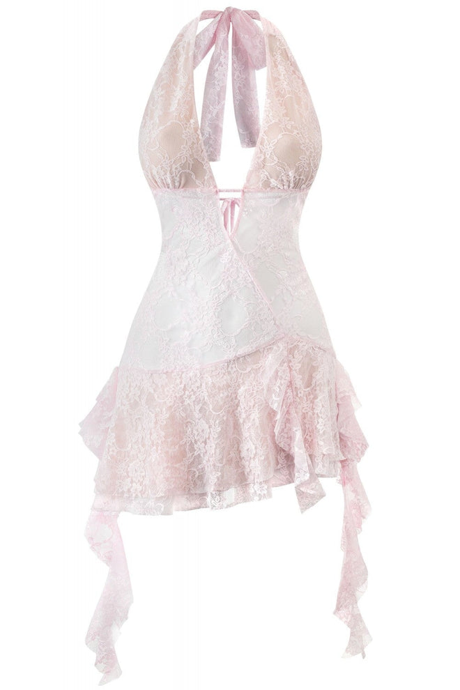 Swoon Lace Mini Dress Pink FESTIVAL - Style Delivers