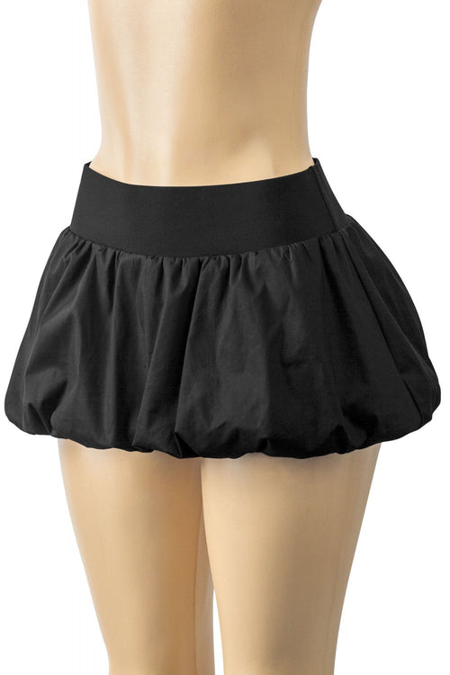 Bubble Low Waisted Puffer Micro Mini Skirt Black - Style Delivers