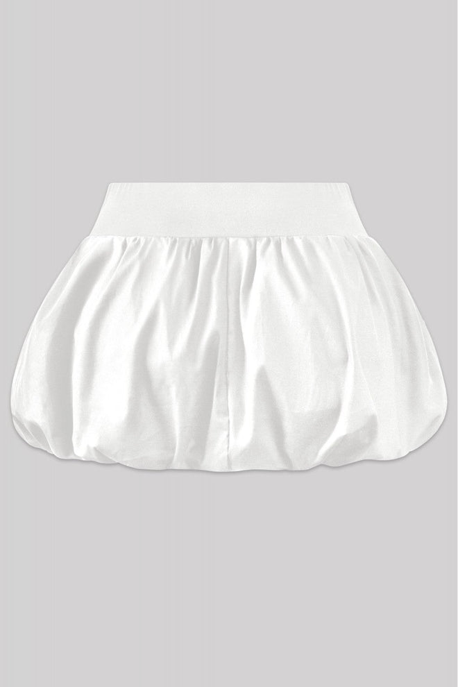 Bubble Low Waisted Puffer Micro Mini Skirt White - Style Delivers