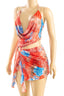 So Fine Snake Print Mini Dress Blue/Orange - Style Delivers