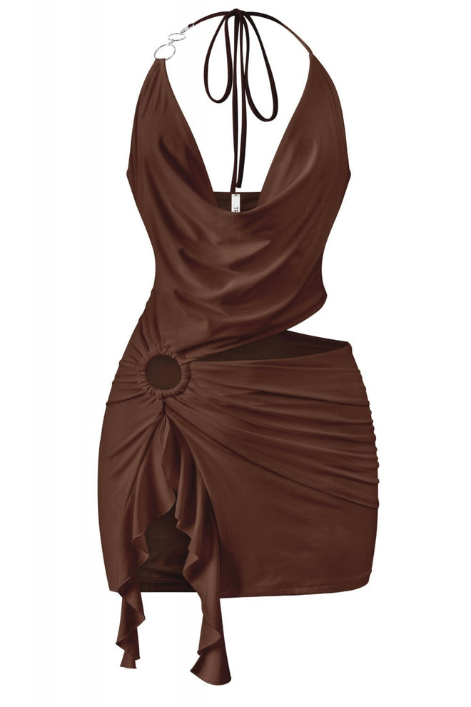 Sexy Lexi Mini Dress Brown Dresses Tresser 