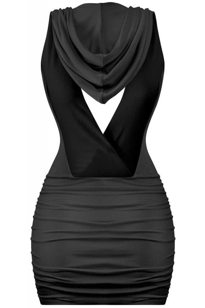 Disguise Hooded Mini Dress Black - Style Delivers