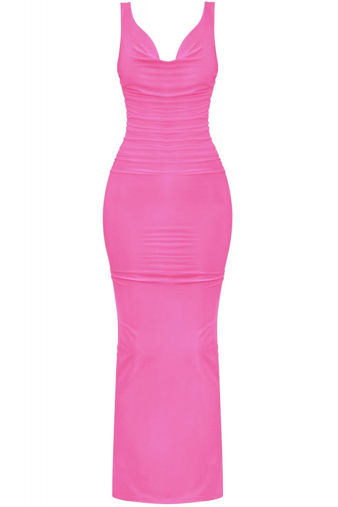 Foxtina Maxi Dress Hot Pink - Style Delivers