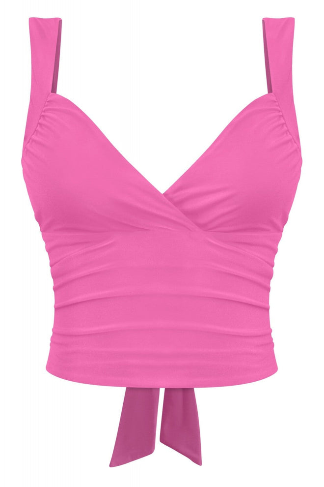 Janelle Sleeveless Open Back Crop Top Off Hot Pink - Style Delivers