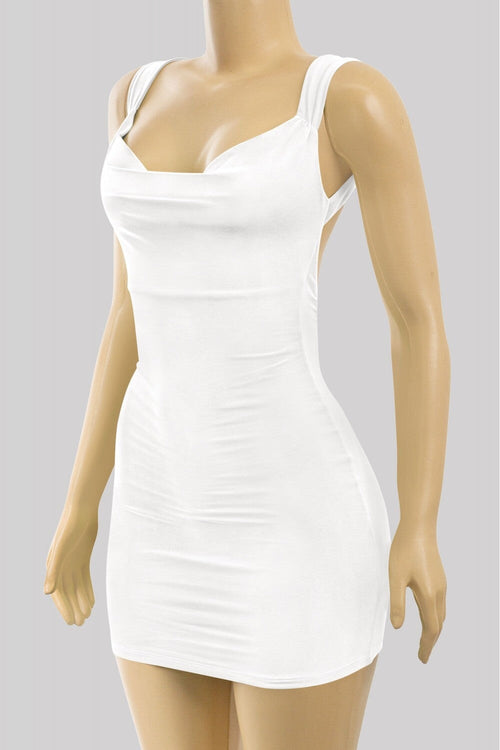 Sitara Open Back Mini Dress White - Style Delivers