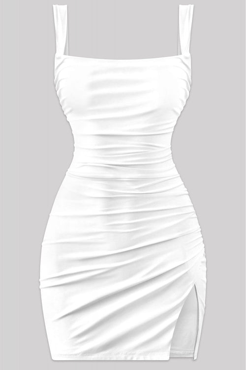 Azara Sleeveless Open Back Slip Mini Dress White - Style Delivers