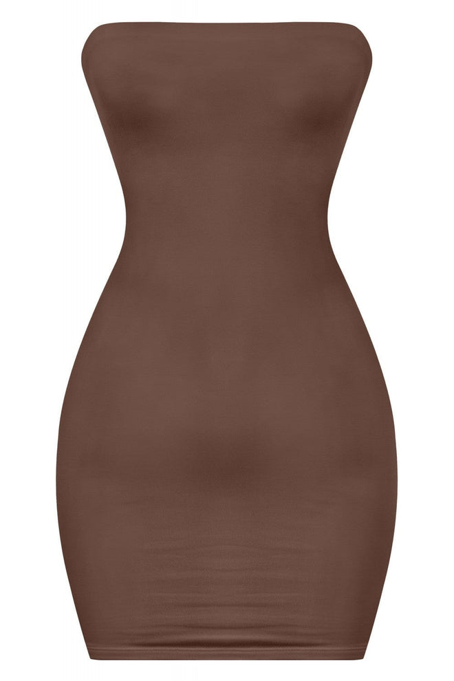 Like a Dove Strapless Mini Dress Brown - Style Delivers