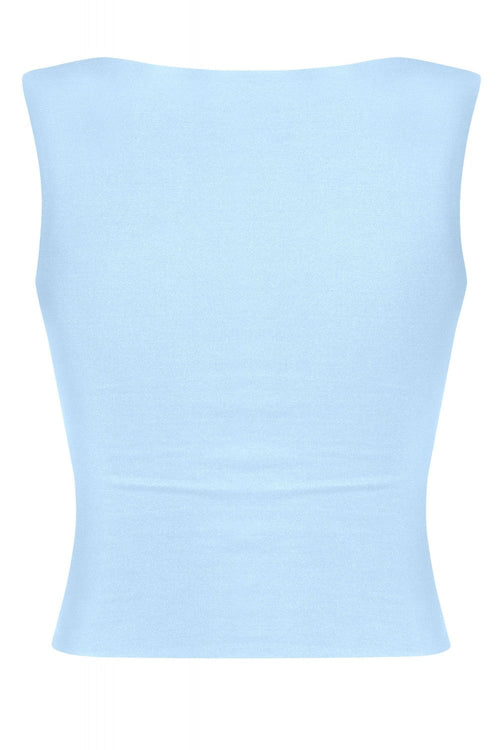 Teena Sleeveless Top Baby Blue - Style Delivers