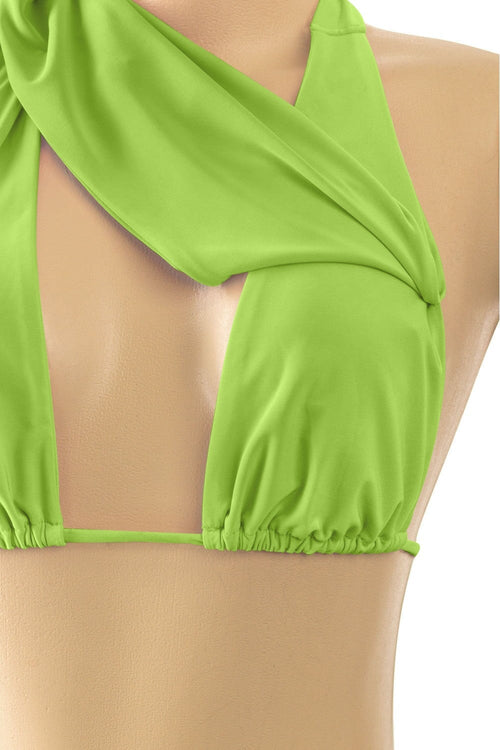 Drea Halter Cowl Neck Top Avocado - Style Delivers