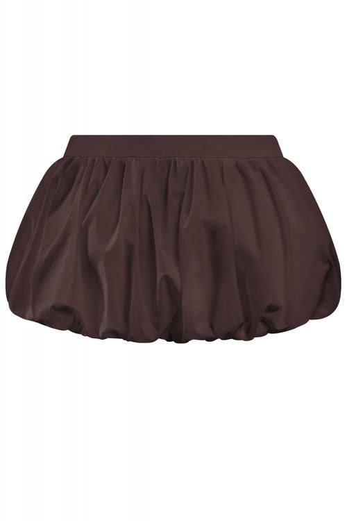 Bubble Low Waisted Puffer Micro Mini Skirt Brown - Style Delivers