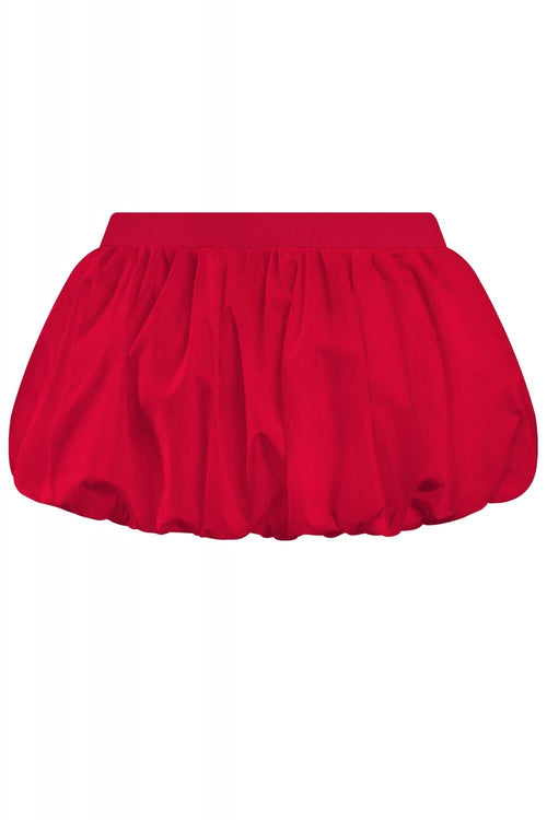 Bubble Low Waisted Puffer Micro Mini Skirt Red - Style Delivers