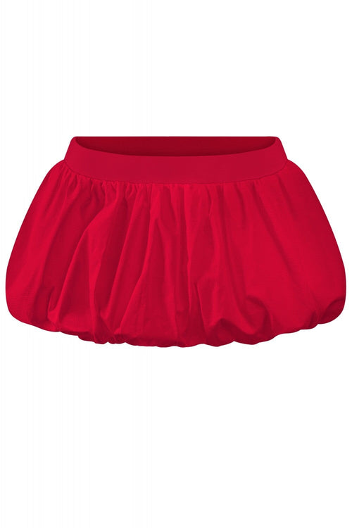 Bubble Low Waisted Puffer Micro Mini Skirt Red - Style Delivers