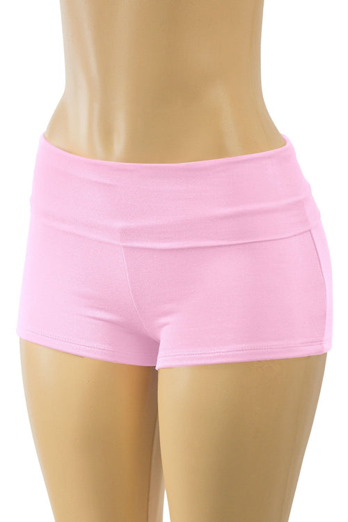 Savina Low Rise Fold Over Shorts Light Pink - Style Delivers