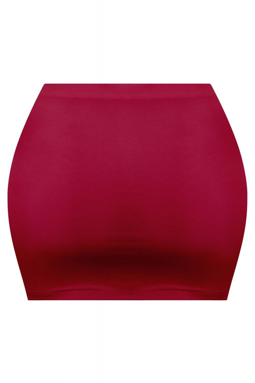 Dream Land Mid Waisted Mini Skirt Burgundy - Style Delivers