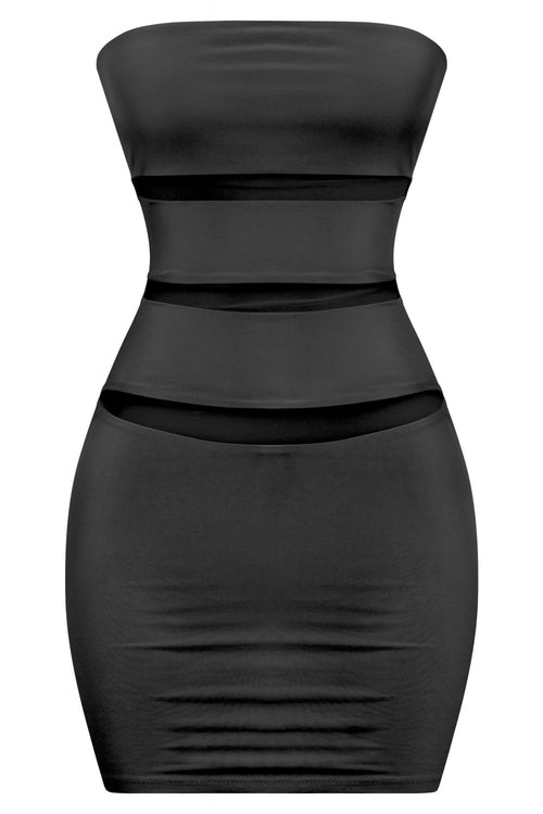 Cut It Out Strapless Mini Dress Black - Style Delivers