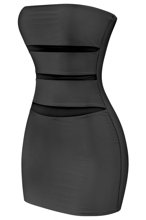 Cut It Out Strapless Mini Dress Black - Style Delivers