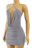 Axel Sleevless Asymmetrical Mini Dress Charcoal - Style Delivers