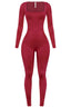 Jazelle Square Neck Jumpsuit Wine - Style Delivers