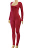 Jazelle Square Neck Jumpsuit Wine - Style Delivers