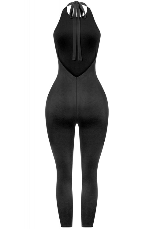 Finesse Halter Jumpsuit Black - Style Delivers